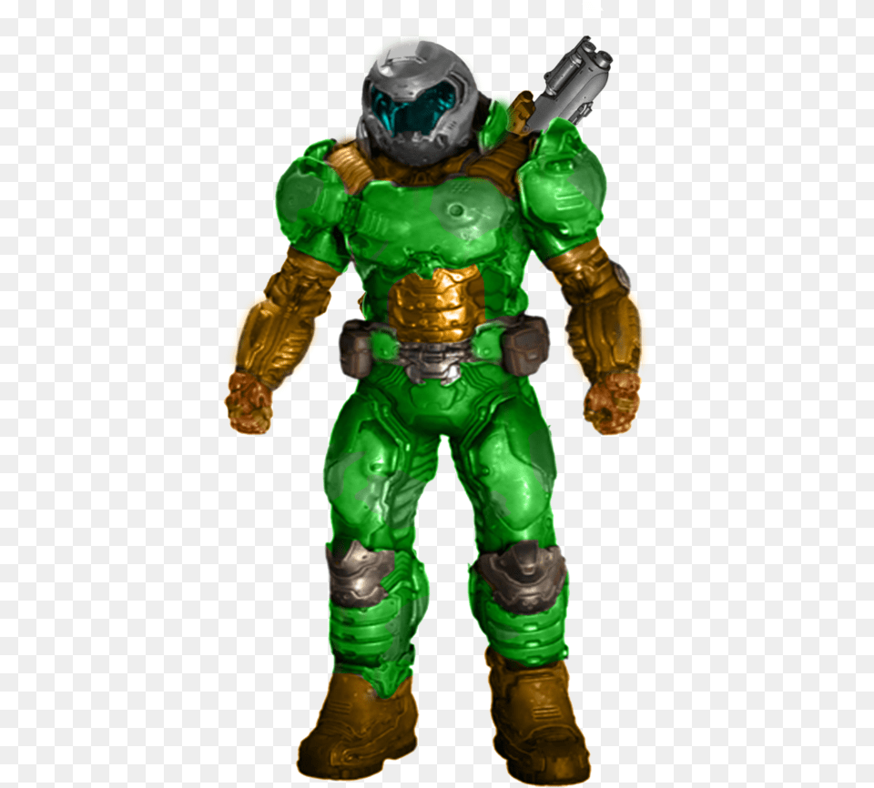 Classic In Guy S Doomguy Suit, Green, Helmet, Baby, Person Png