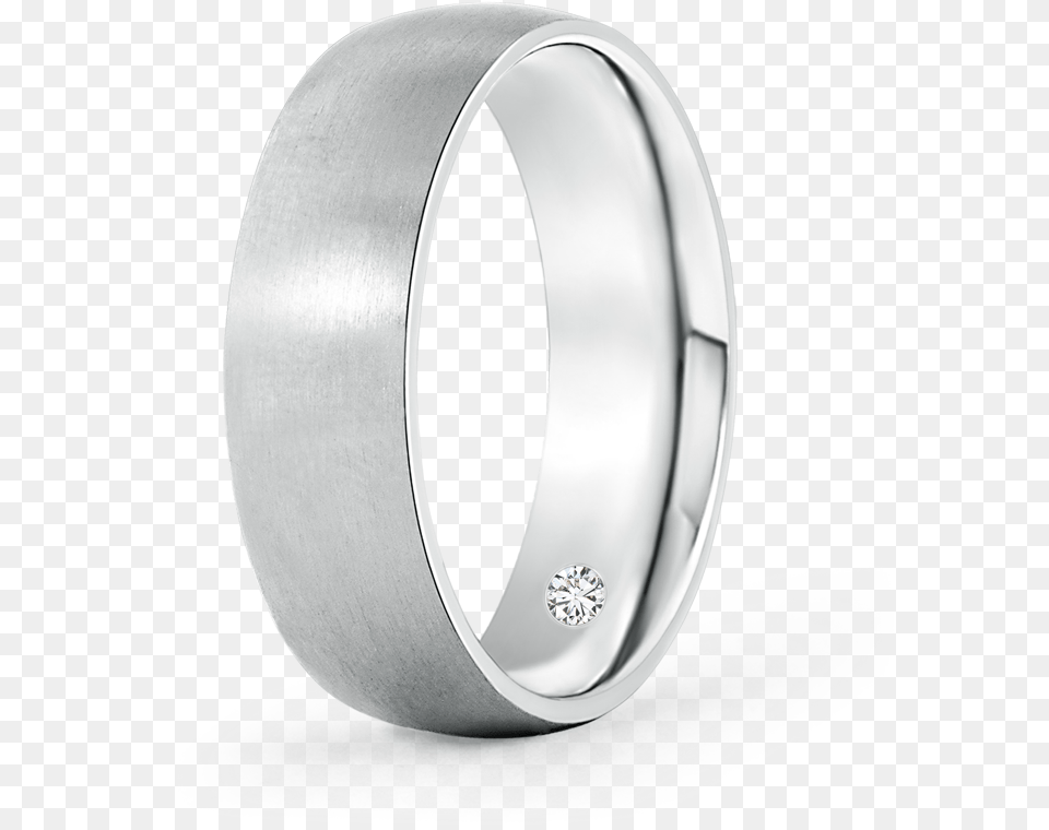 Classic Matte Finish Low Dome Wedding Band With Lab Angara Mens Low Dome Matte Finished Wedding Band In, Accessories, Jewelry, Platinum, Ring Free Png Download