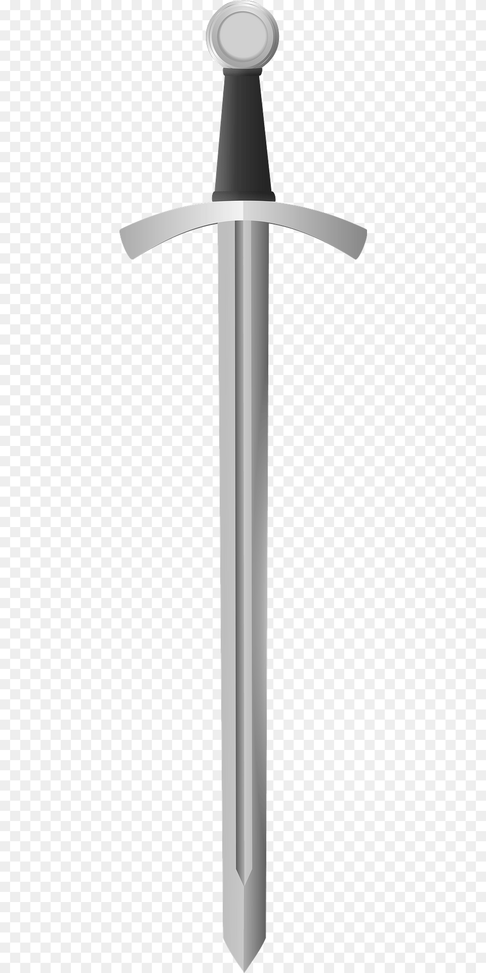 Classic Medieval Sword Black And White Clipart, Weapon Free Png Download