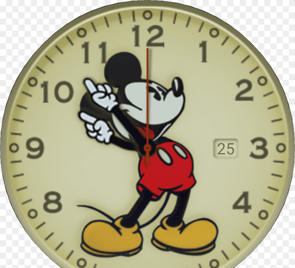 Classic Mickey Mouse Watch Face, Analog Clock, Clock, Person Free Png Download