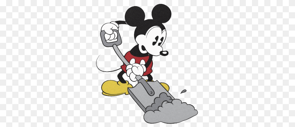 Classic Mickey Shovel Snow Cartoons N Comics, Cleaning, Person, Cartoon, Dynamite Png