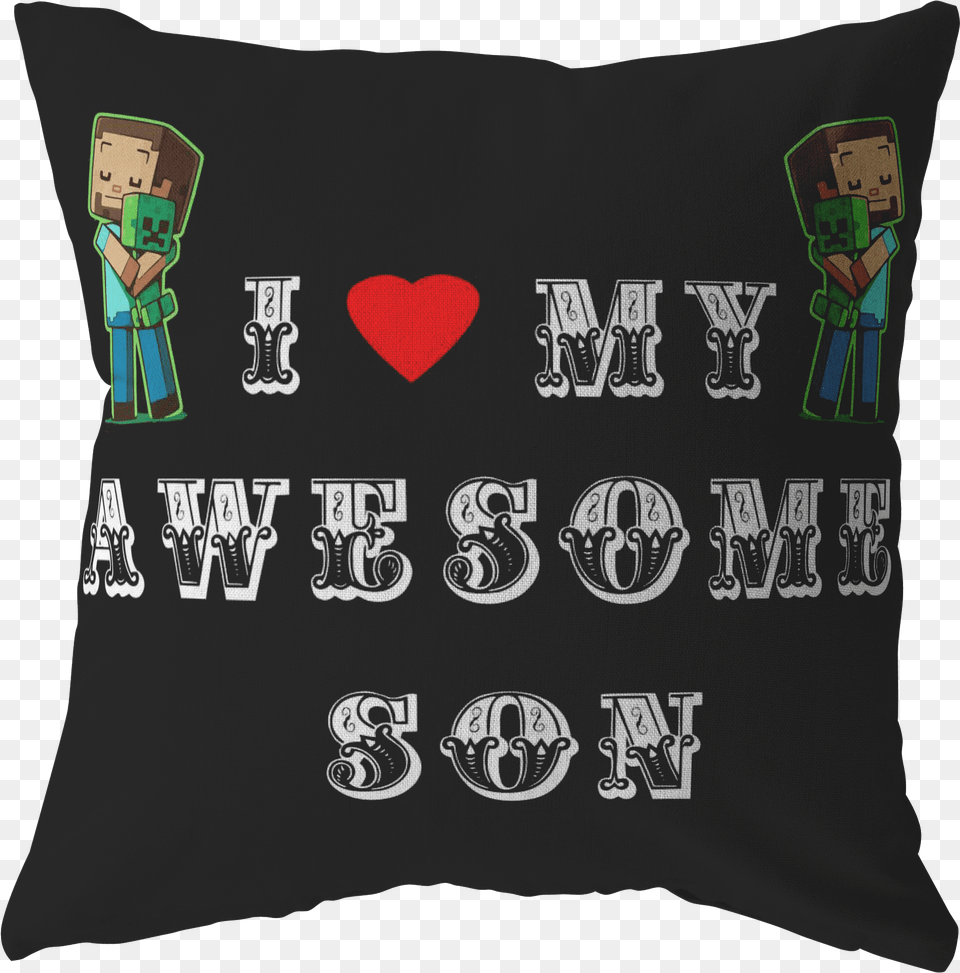 Classic Minecraft Pillow Love My Awesome Son Beaky Mick Tich Don, Clothing, Cushion, Home Decor, T-shirt Png Image