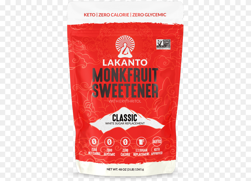 Classic Monkfruit Lakanto Monkfruit Sweetener Classic, Powder, Food, Ketchup, Flour Png Image