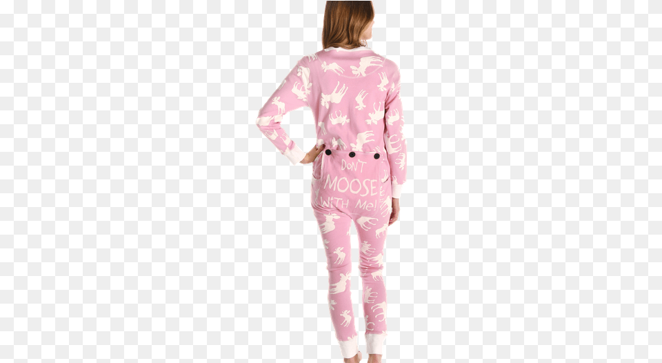Classic Moose Pink Dont Moose With Me Pajamas, Clothing, Long Sleeve, Sleeve, Person Free Png Download