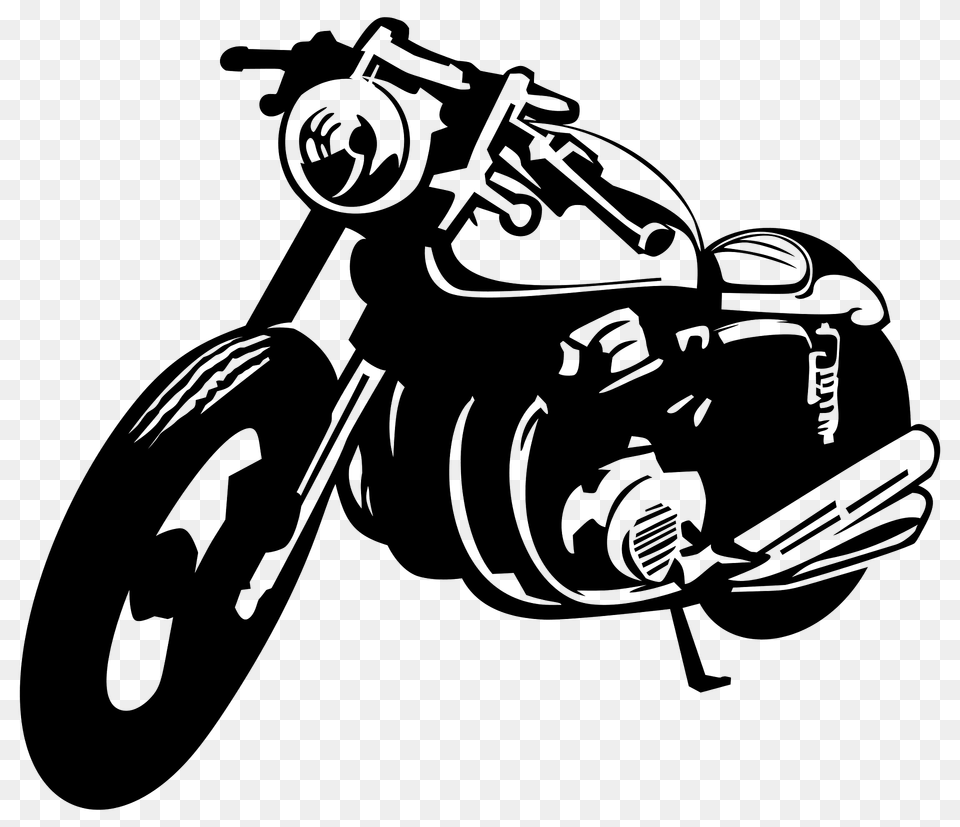Classic Motorcycle Stencil Silhouette, Transportation, Vehicle, Machine, Wheel Free Transparent Png