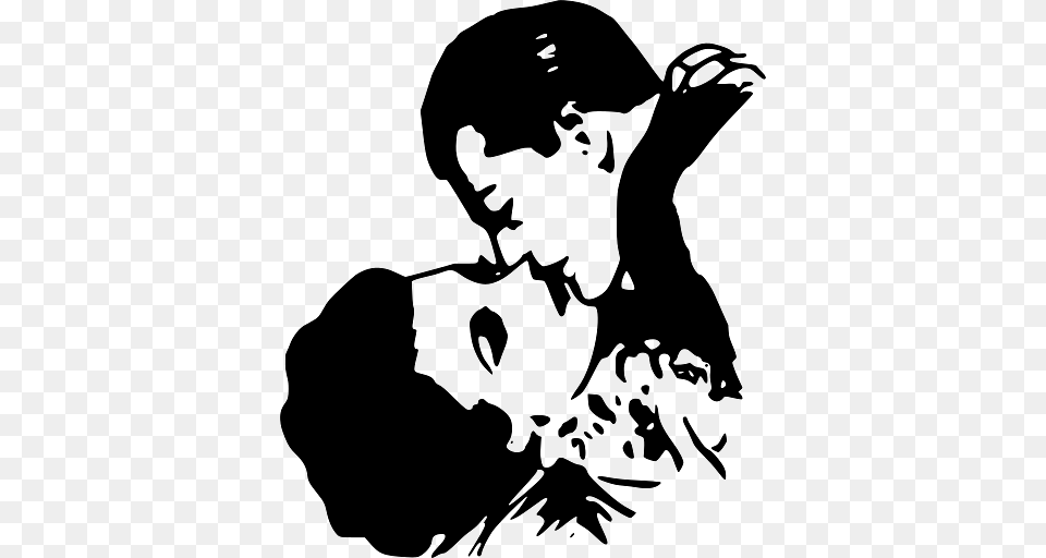 Classic Movie Kiss, Stencil, Person, Head, Face Png Image