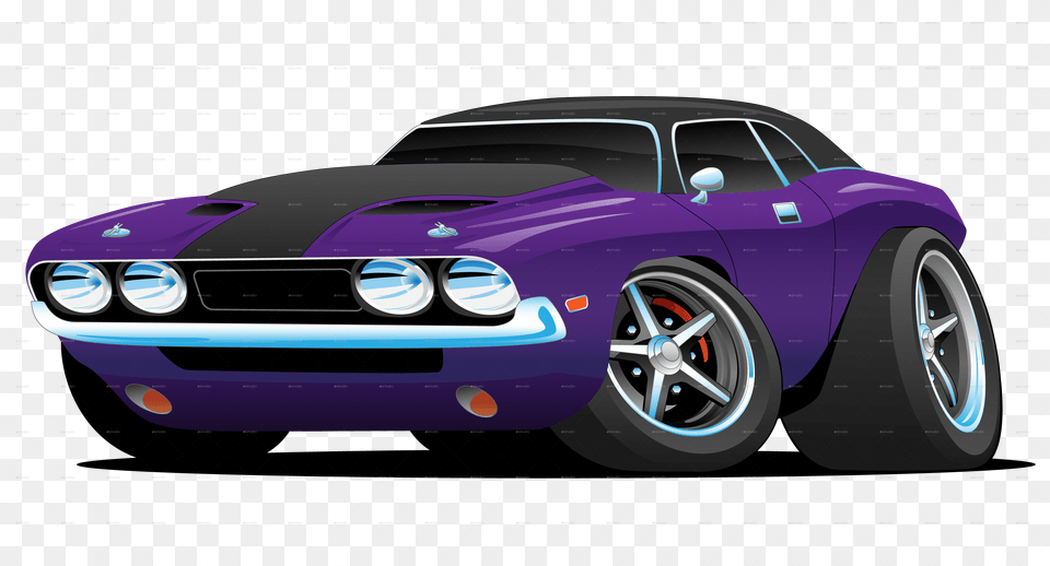 Classic Muscle Car Cartoon Cartoon Muscle Car, Vehicle, Coupe, Transportation, Sports Car Free Png