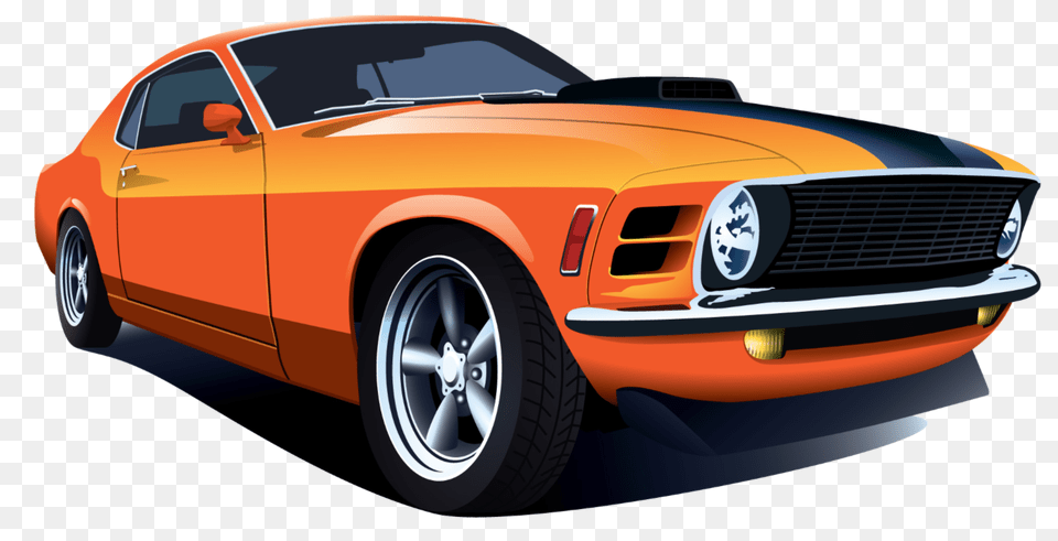 Classic Muscle Car Vector Image Classic Car Vector, Vehicle, Coupe, Mustang, Transportation Free Png