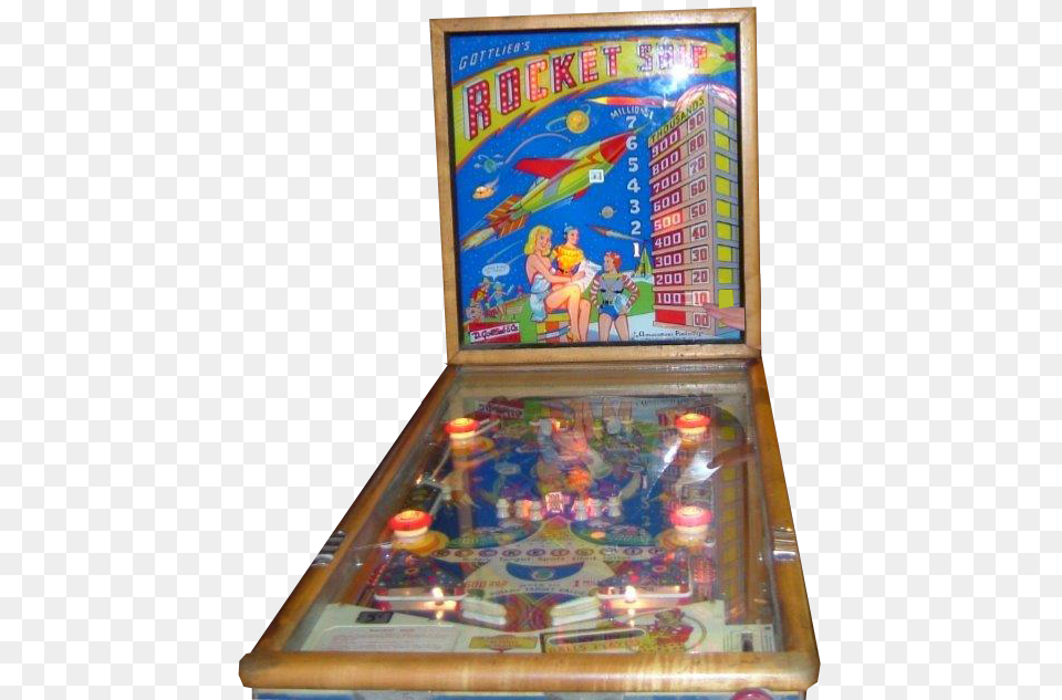 Classic Never Gets Old Rocket Ship Pinball Machine, Arcade Game Machine, Game, Person Free Png Download