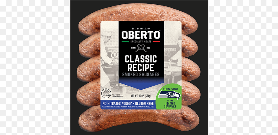 Classic Oberto Hot Links, Food, Bread, Advertisement Free Png