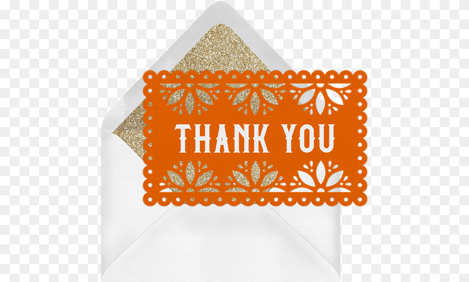Classic Papel Picado Thank You Notes In Orange Greenvelopecom, Envelope, Mail Free Transparent Png