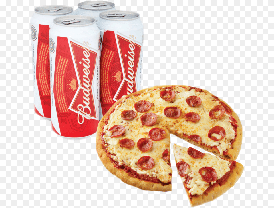 Classic Pizza Budweiser 4 Can Pack Pizza Coca Cola, Food, Tin Free Transparent Png