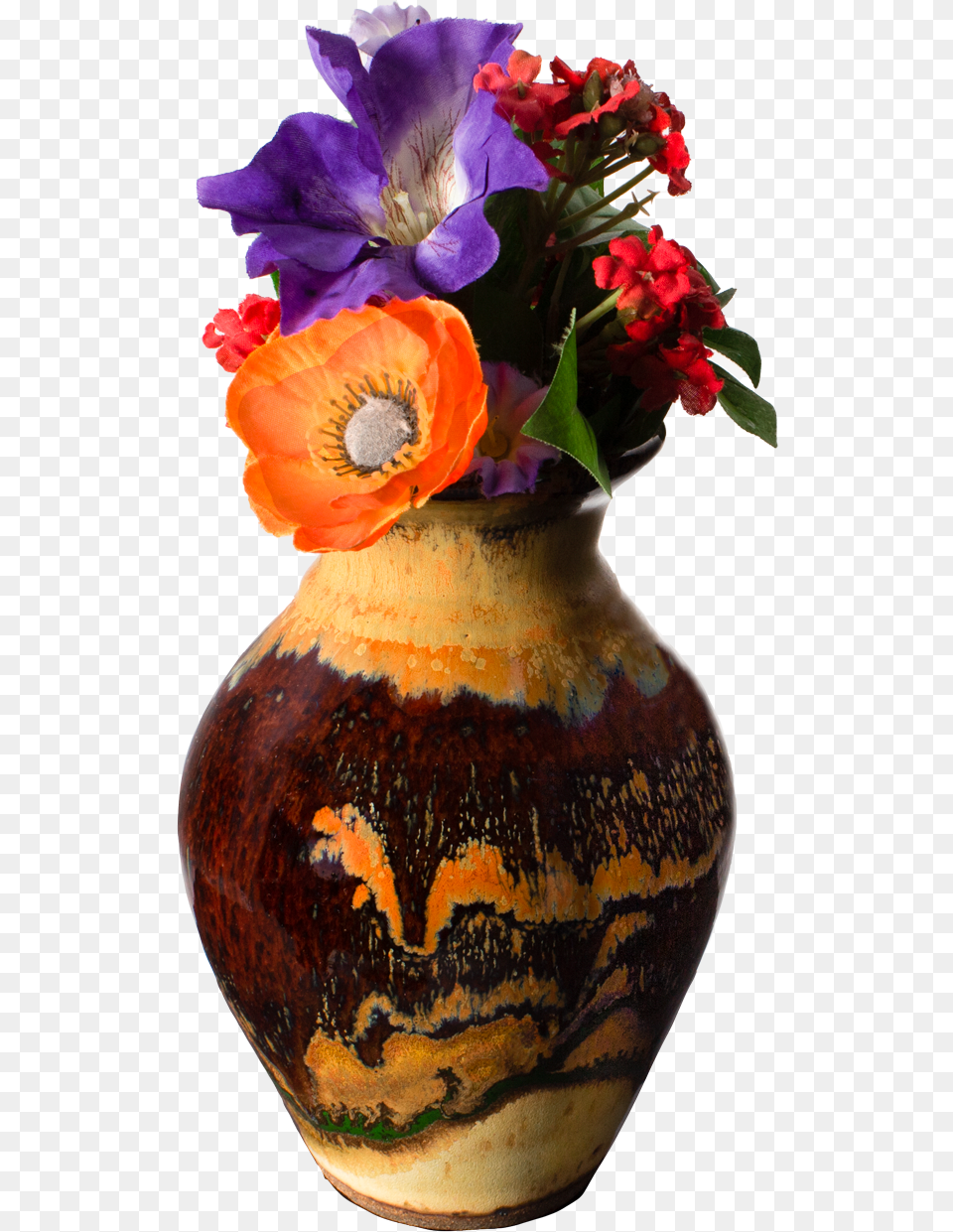 Classic Prairie Fire Red Over Yellow Bouquet, Flower, Flower Arrangement, Flower Bouquet, Jar Free Png Download