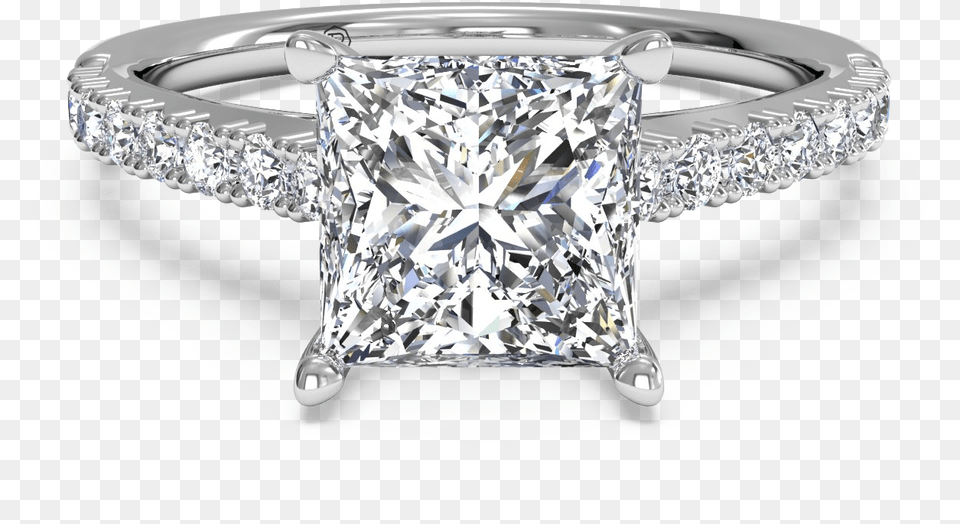 Classic Princess Cut Diamond Ring, Accessories, Gemstone, Jewelry, Silver Free Png