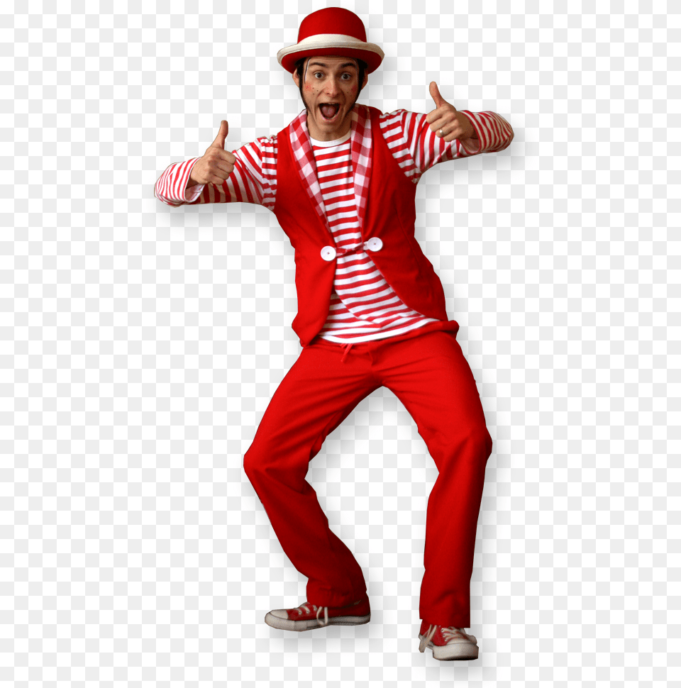 Classic Red Multi Skilled Clown Entertainer The Joker Entertainment, Adult, Man, Male, Person Png Image