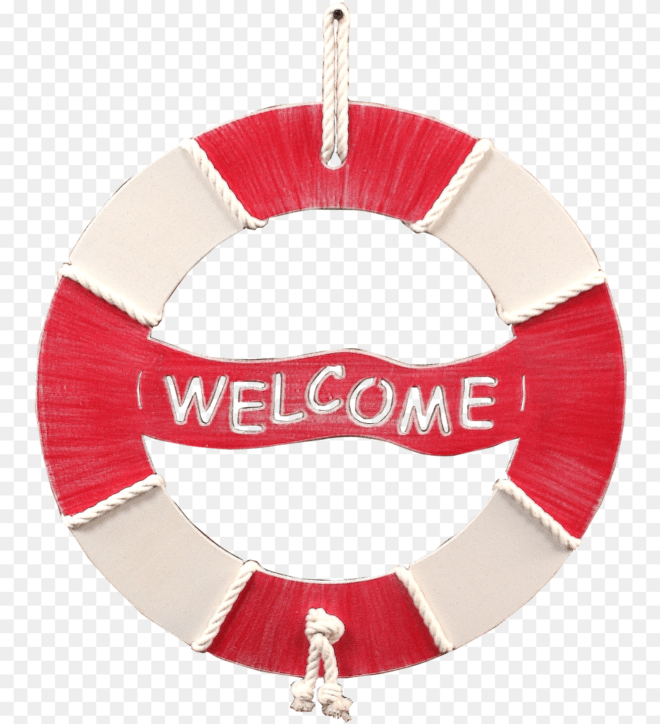 Classic Red Welcome Life Preserver Wall Art Christmas Decoration, Water, Life Buoy, Clothing, Hat Free Png