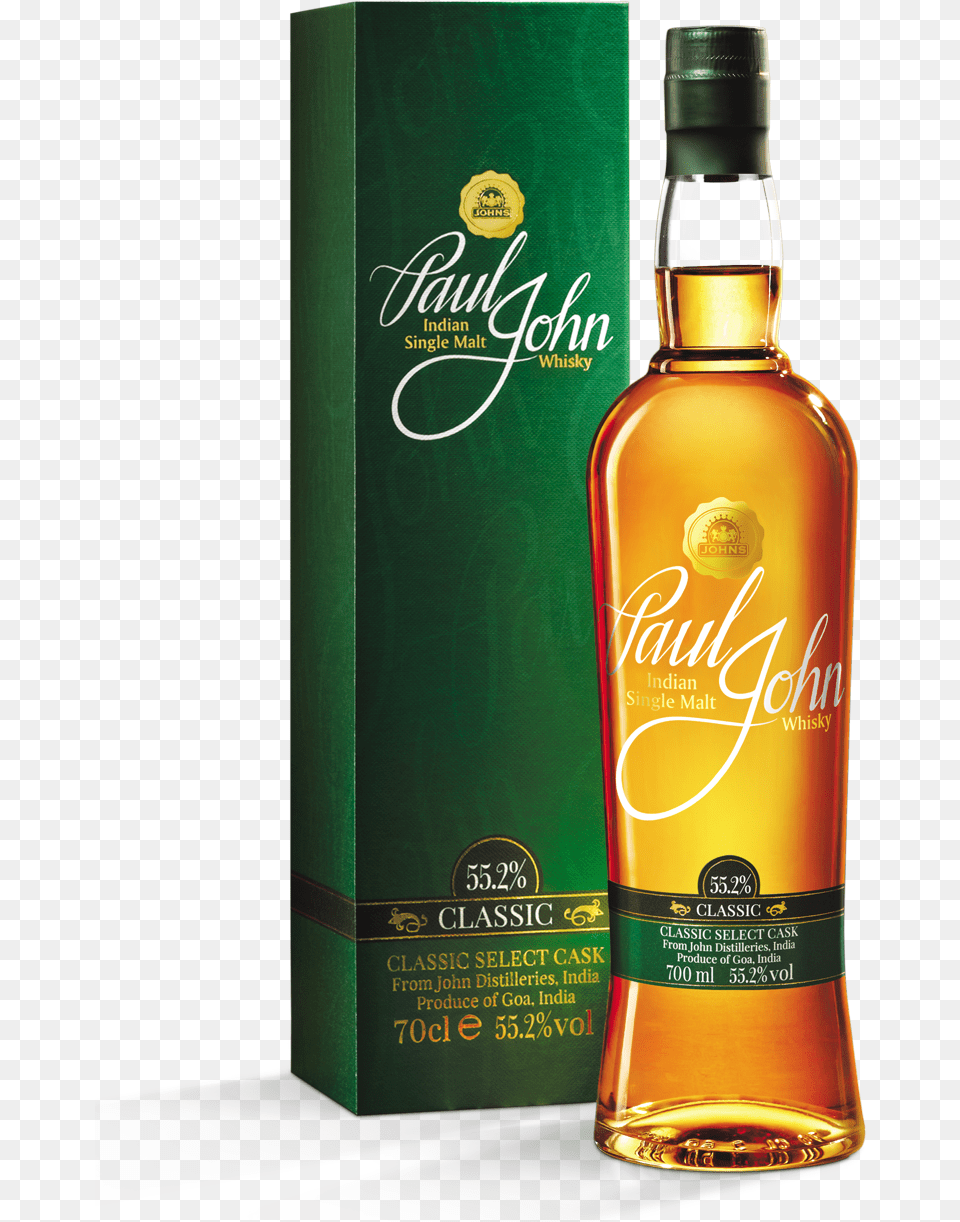 Classic Select Cask Single Malt Whisky From Paul John Paul John Classic Select Cask, Alcohol, Beverage, Liquor, Bottle Free Transparent Png