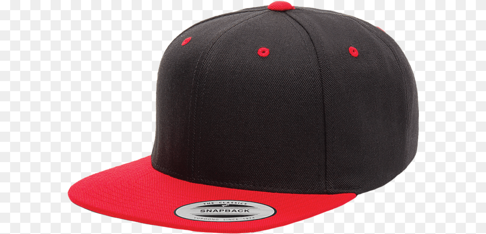Classic Snpback 2tone Yupoong Snapback Black And Red, Baseball Cap, Cap, Clothing, Hat Free Transparent Png
