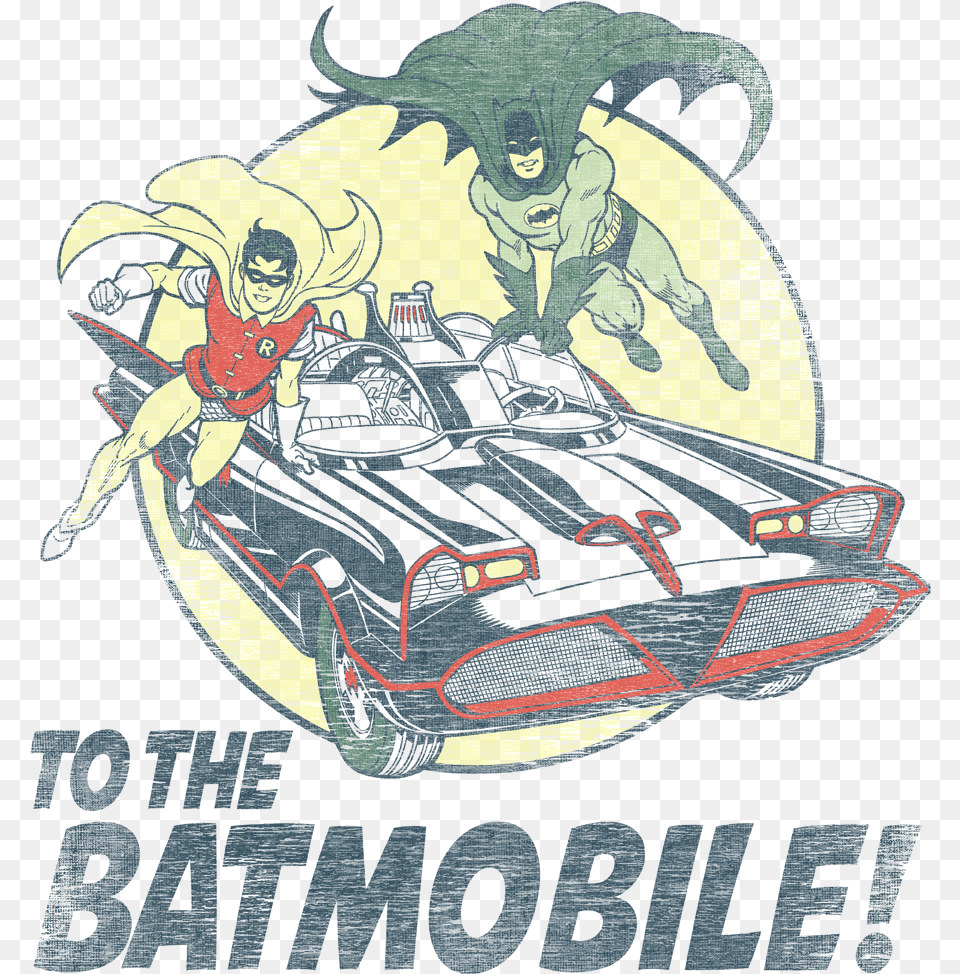 Classic Tv Series To The Batmobile Men39s Regular Fit Batman Et Robin Jose Luis Garcia Lopez, Person, Face, Head, Car Png Image