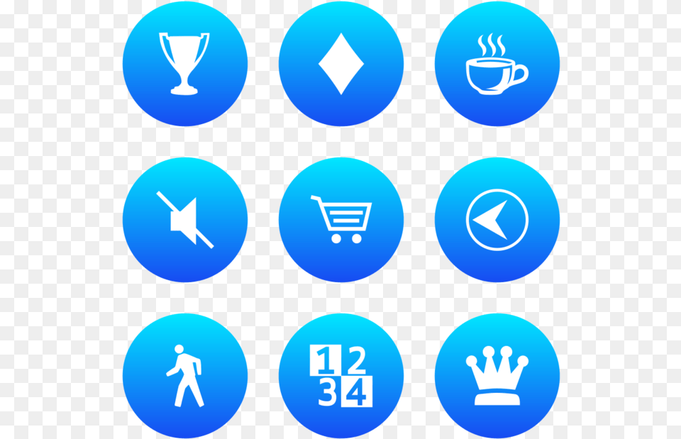 Classica Icon In Style Flat Circle White On Ios Blue Crown, Light, Sign, Symbol, Beverage Png