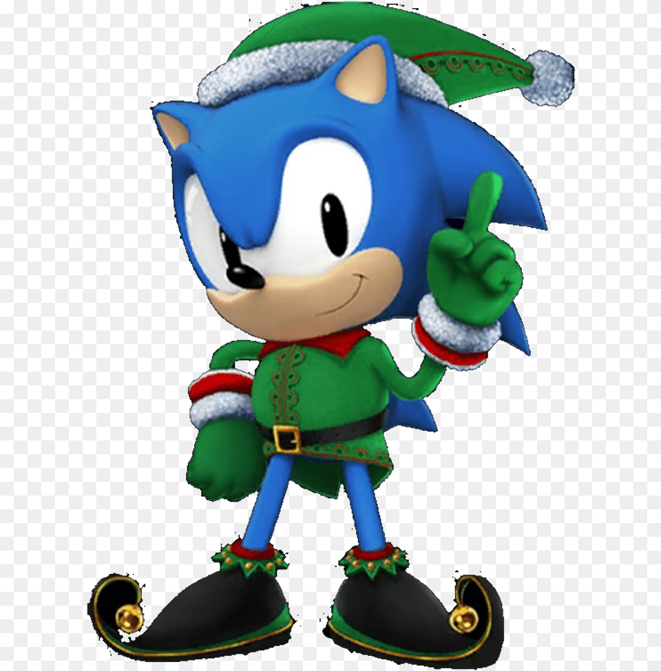 Classicsonic Sonic Classico Elfo Feliz Natal Em Sonic Sonic Forces Speed Battle Elf Sonic, Toy Free Png