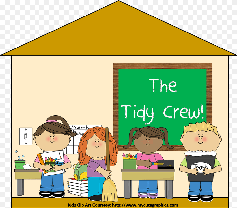 Classroom Clean Up Clipart Cleaning Classroom Clipart, Book, Comics, Publication, Baby Png