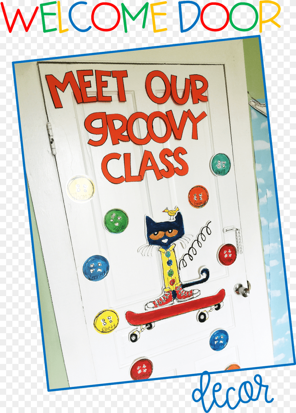 Classroom Door Pete The Cat, Publication, Book, Advertisement, Wheel Png Image