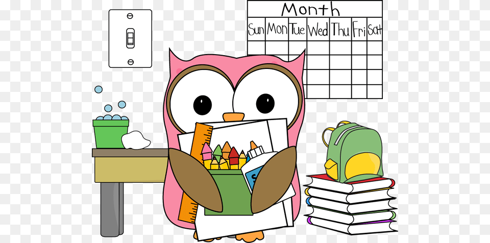 Classroom Job Clip Art Classroom Owl School Clip Art, Book, Comics, Publication Free Png Download