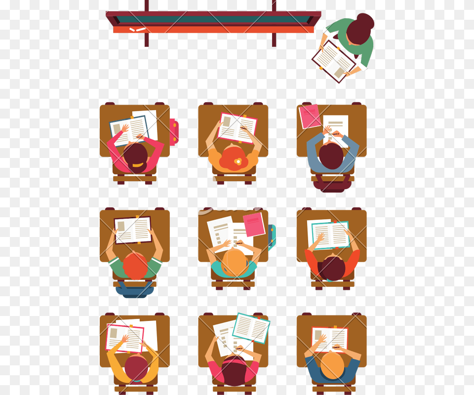 Classroom Vector Top View High School Classroom Daily Routines, Person, Boy, Child, Male Png