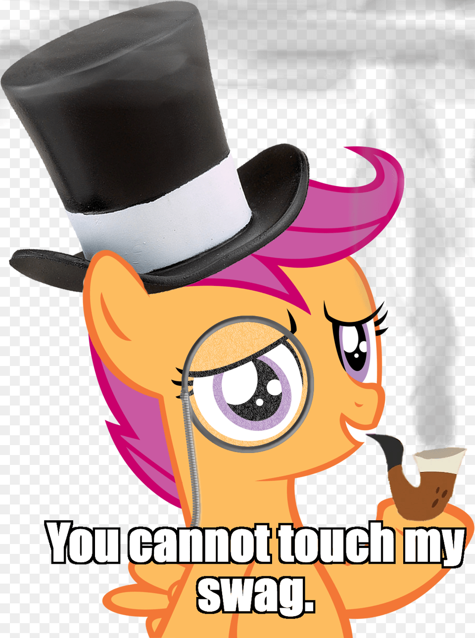 Classy Hat Image Macro Monocle Pipe Safe Scootaloo My Little Pony Friendship Is Magic, Clothing, Performer, Person Free Transparent Png
