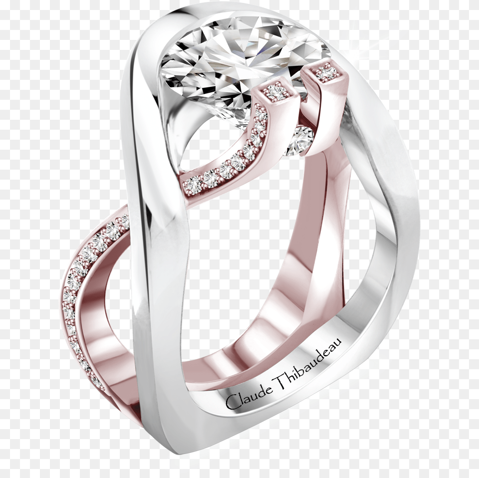 Claude Thibaudeau Design Avant Garde Style Micro Pave Avant Garde Wedding Ring, Accessories, Jewelry, Platinum, Silver Png Image