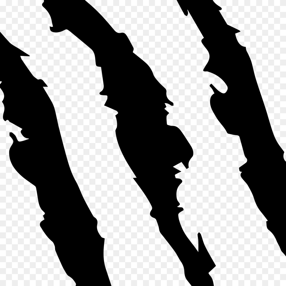 Claw Marks, Silhouette, Person Free Png Download