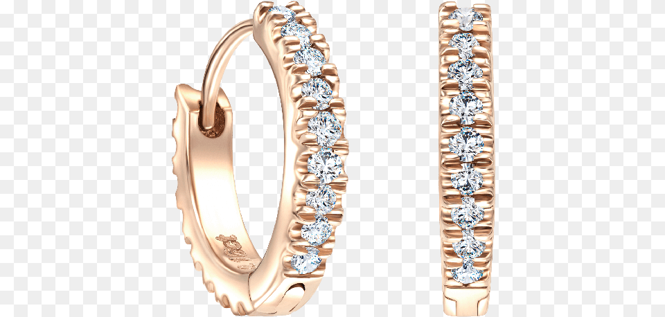Claw Set Round Brilliant Diamond Hoop Earrings, Accessories, Earring, Gemstone, Jewelry Free Transparent Png