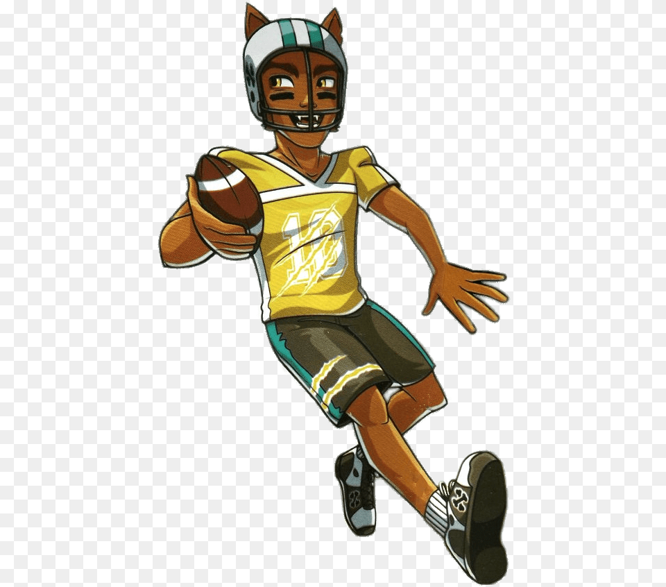 Clawd Wolf Playing American Football Clawdeen Wolf Y Clawd Wolf, Helmet, Boy, Child, Person Png