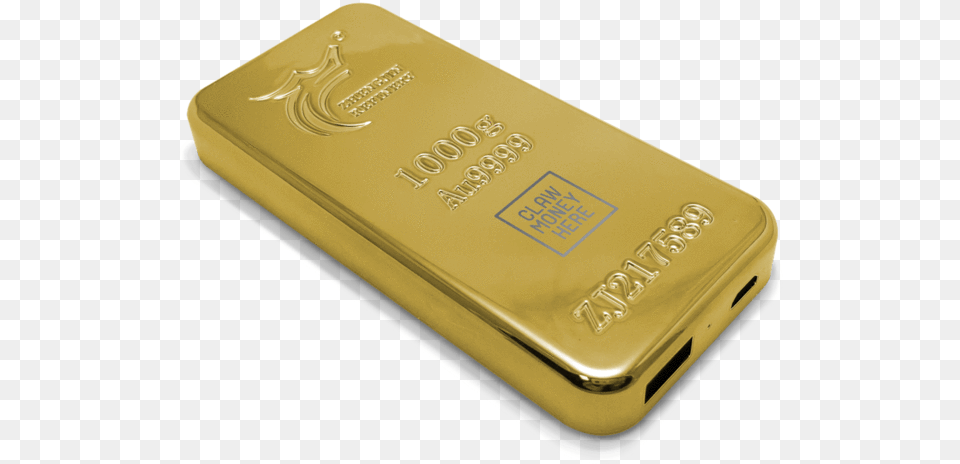 Clawmoneyhere Gold Bar Power Bank Place Money Here Portable, Silver, Electronics, Mobile Phone, Phone Free Png