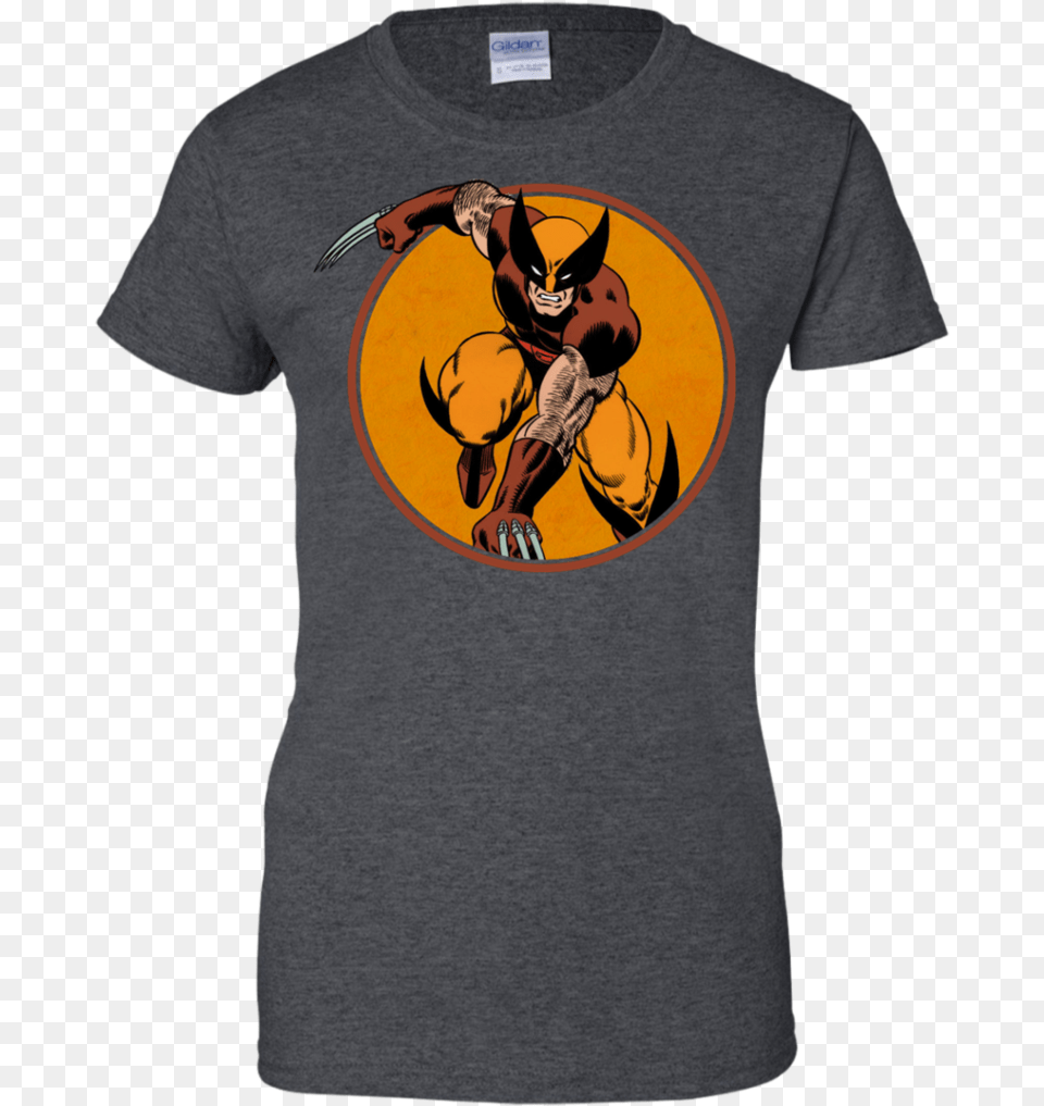 Claws Retro Circle Series Wolverine T Shirt Amp Hoodie T Shirt, T-shirt, Clothing, Person, Animal Png