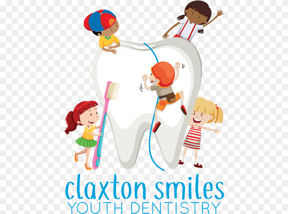 Claxton Smiles Youth Dentistry Brush Teeth Cartoon, Advertisement, Tool, Person, Toothbrush Free Transparent Png