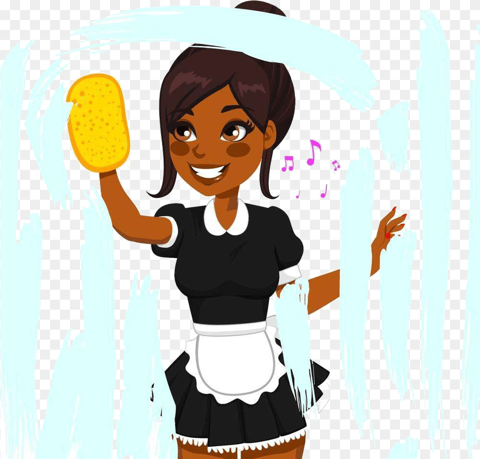 Clean Clipart Maid Cleaning Black Cleaning Lady Clip Art, Baby, Person, Face, Head Png Image