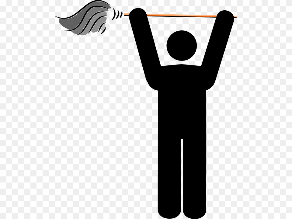 Clean Duster Man Cleaner Aloft Raise Mop Feather Stick Man With Mop Free Png