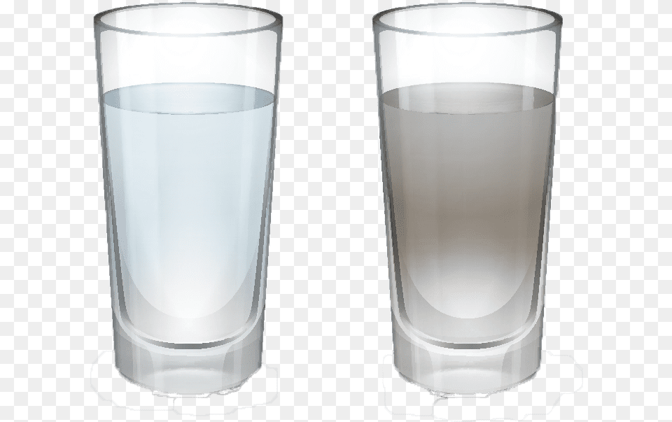 Clean Glass Of Water Vs A Dirty Dirty To Clean Water, Bottle, Shaker, Beverage, Cup Png Image