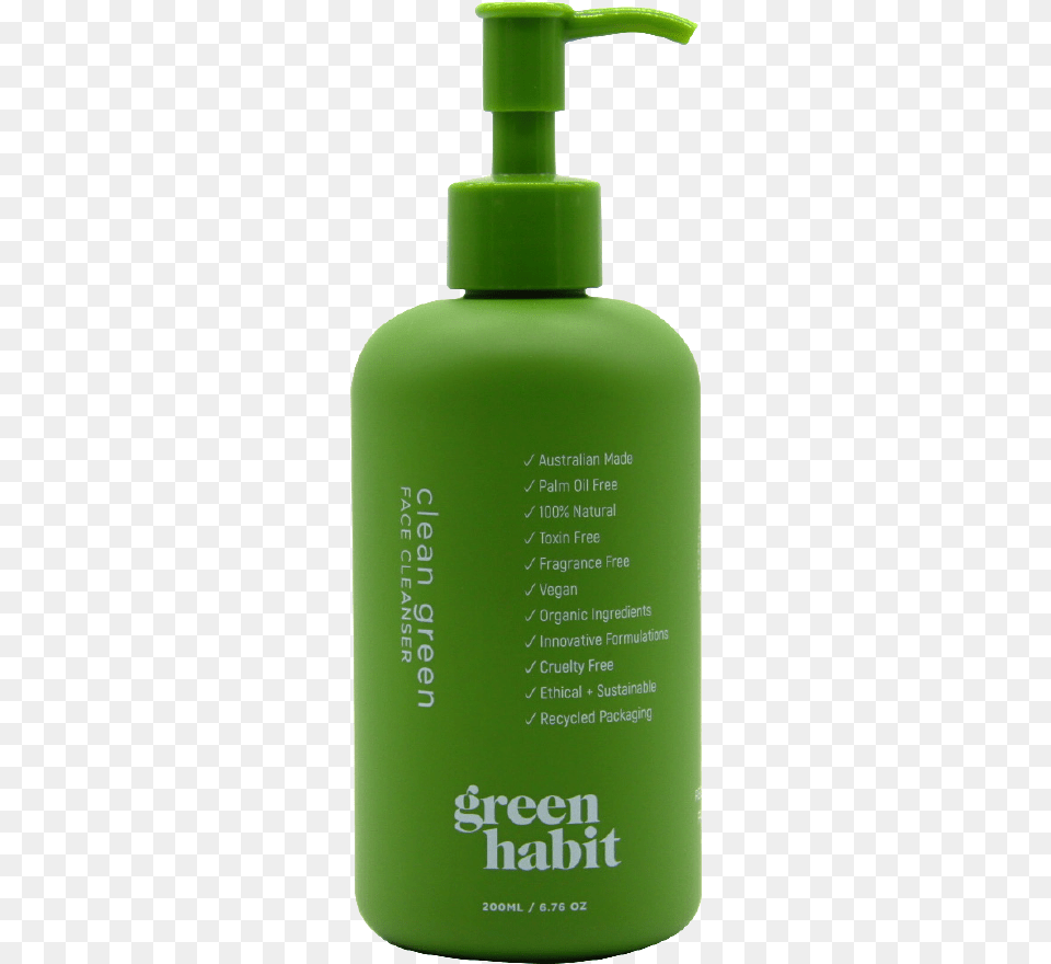 Clean Green Face Cleanser, Bottle, Lotion, Cosmetics, Perfume Free Png Download