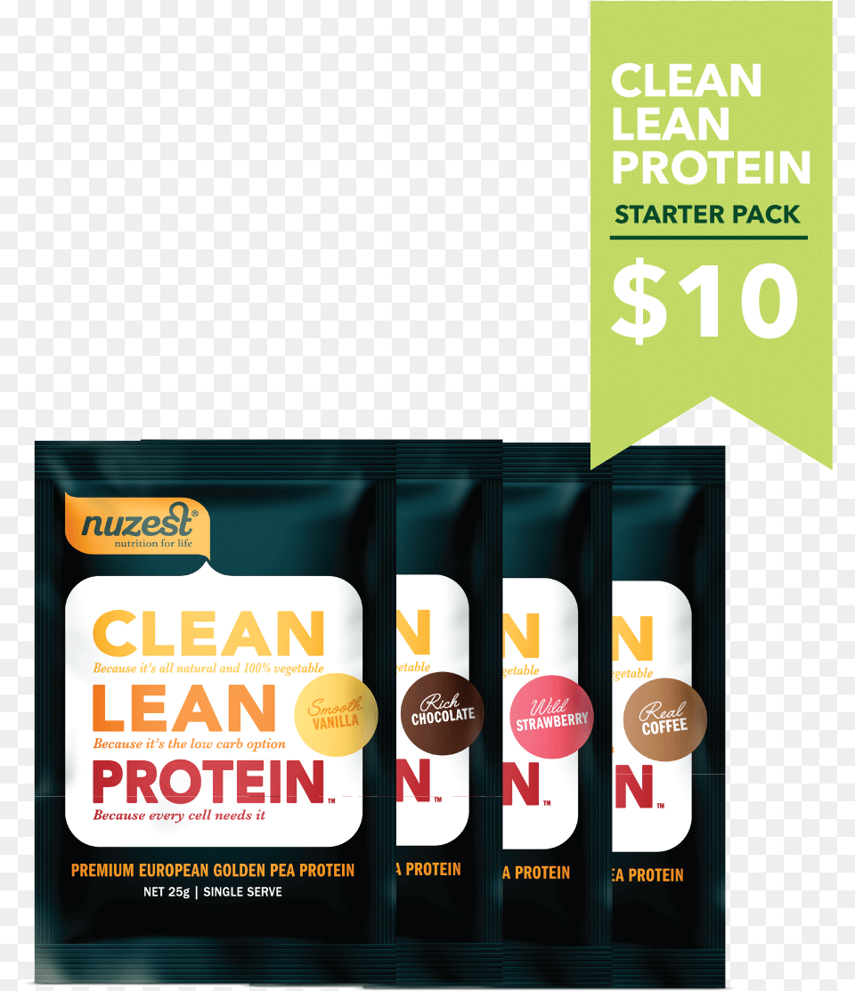 Clean Lean Nuzest Clean Lean Protein Wild Strawberry Sample, Advertisement, Poster, Bottle Png