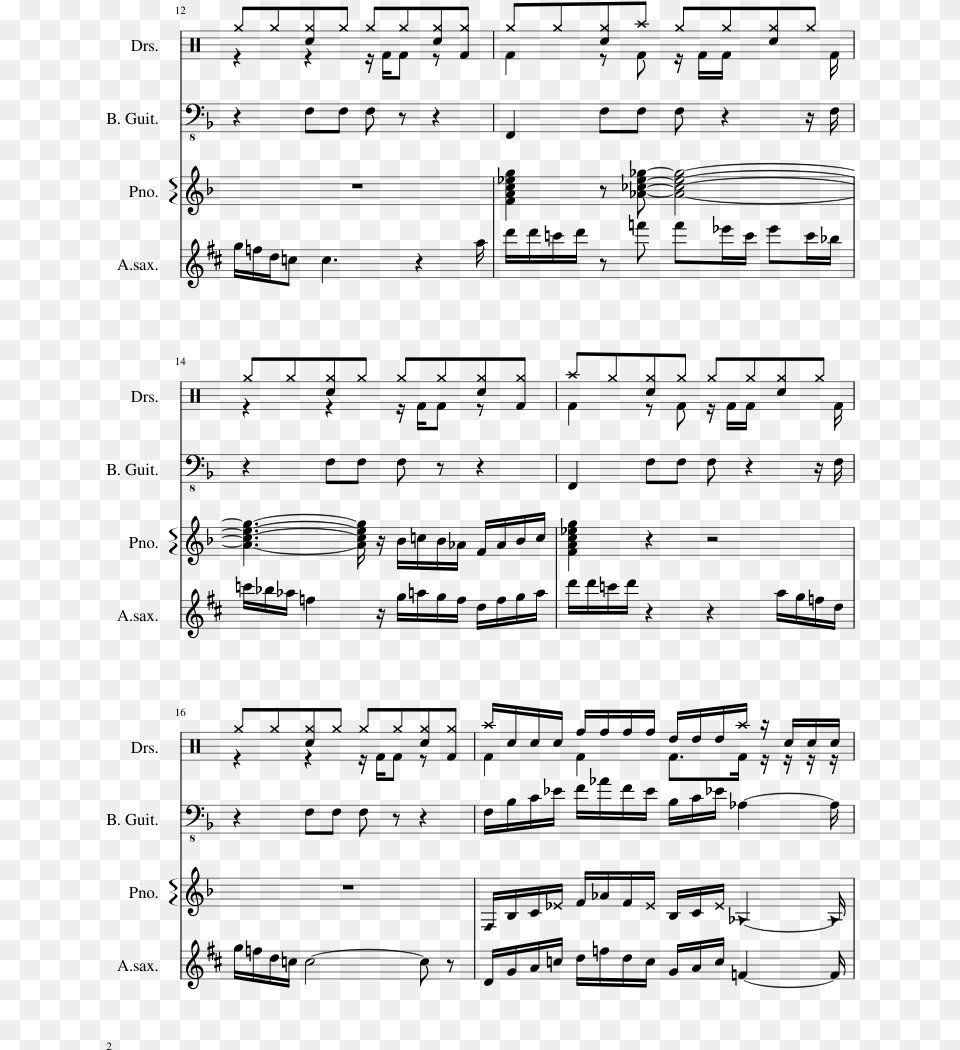 Clean Sheet Music Composed By Marcus Miller 2 Of 3 Music, Gray Free Transparent Png