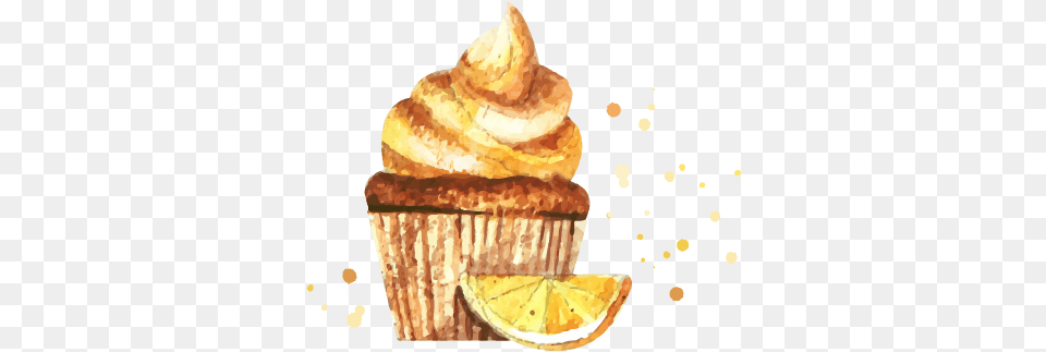 Clean Simple Treats Draw Ice Cream Cupcake, Cake, Dessert, Food, Icing Free Transparent Png
