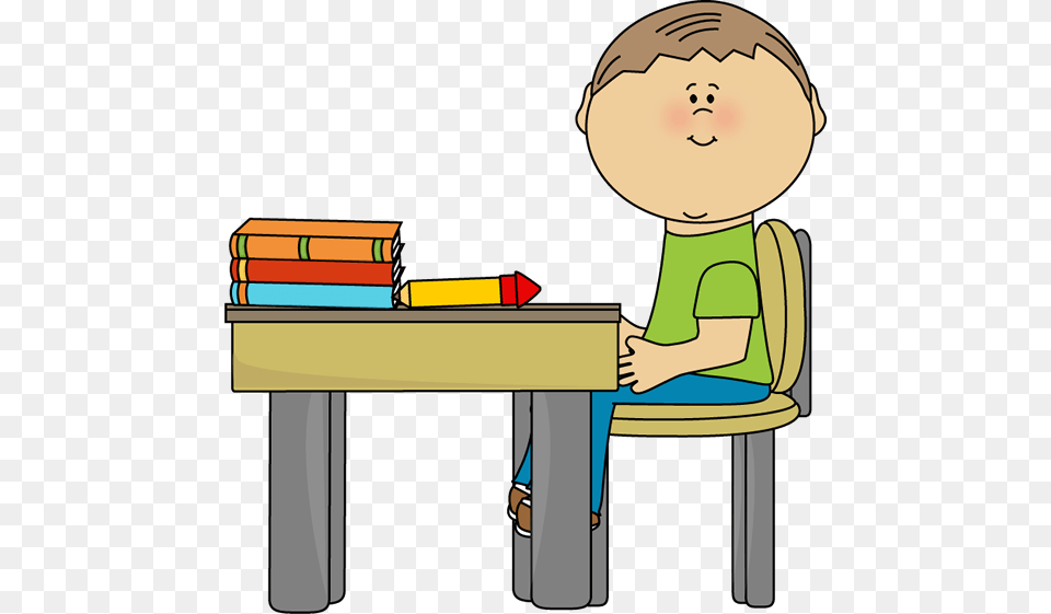 Clean Student Desk Clipart Boy Sitting At Desk Clipart, Table, Furniture, Reading, Person Free Transparent Png