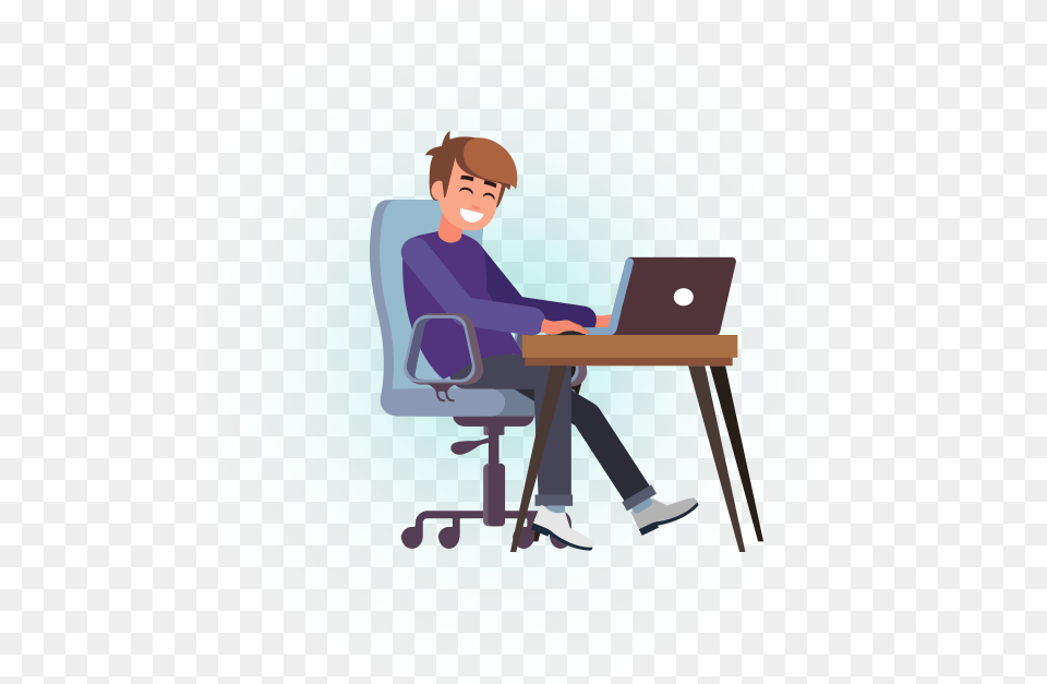Clean Transactions At The Click Of A Button Office Chair, Boy, Child, Sitting, Person Free Transparent Png