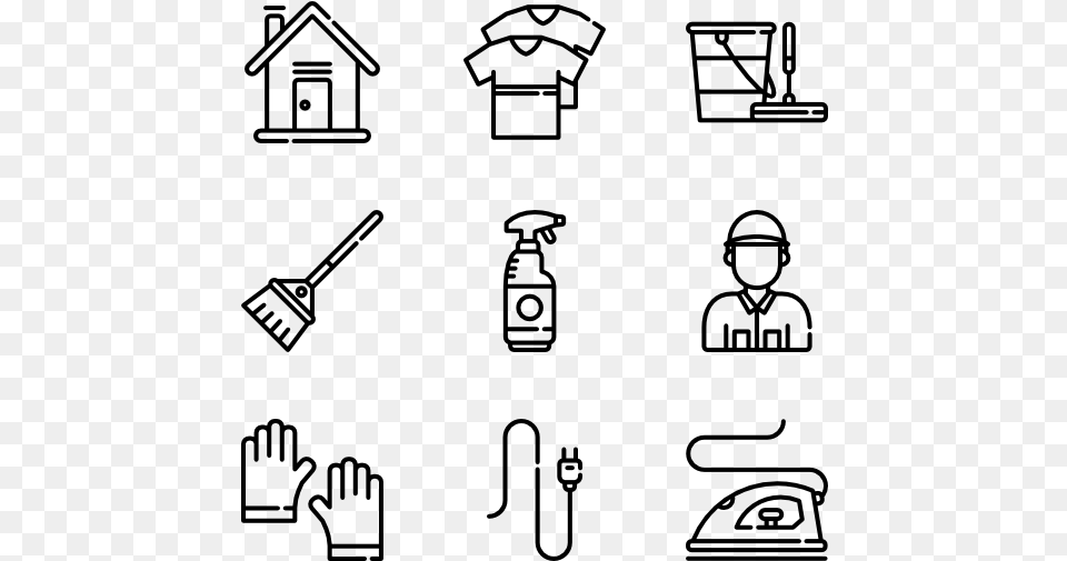 Clean Vector House Cleaning Cute Food Icon Black And White, Gray Free Transparent Png