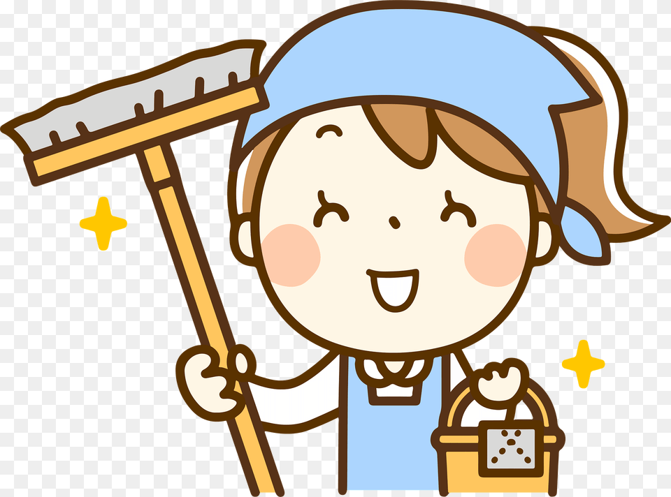 Cleaner Girl Clipart, Cleaning, Person, Face, Head Png