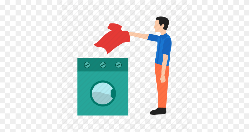Cleaning Clothing Home Laundry Machine Man Washing Icon, Appliance, Washer, Electrical Device, Device Free Png