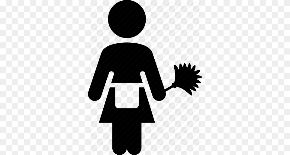 Cleaning Domestic Domestic Service Dusting Housemaid Maid, Silhouette, Person, Walking Free Png